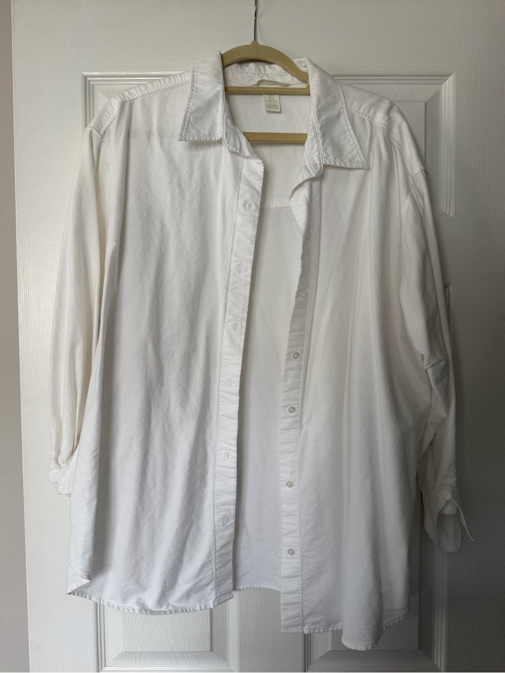 H&M Oversized White Casual Button-Down Shirt